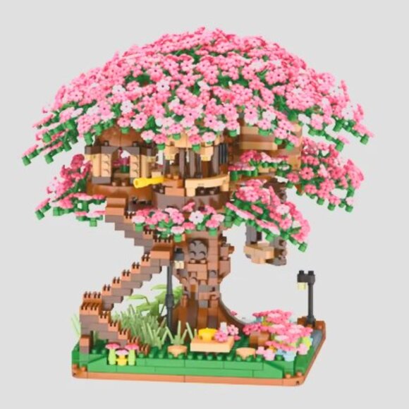 Mini Sakura Tree Building Blocks Set with Lights – Romantic DIY Cherry Blossom - Picture 1 of 4
